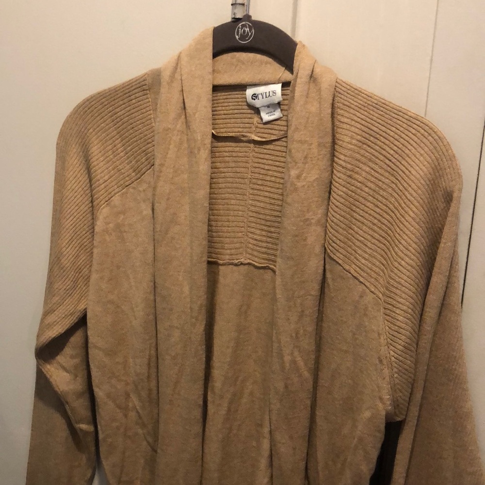 Ribbed open cardigan